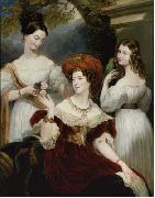 George Hayter Lady Stuart de Rothesay and her daughters, painted in oils oil painting reproduction